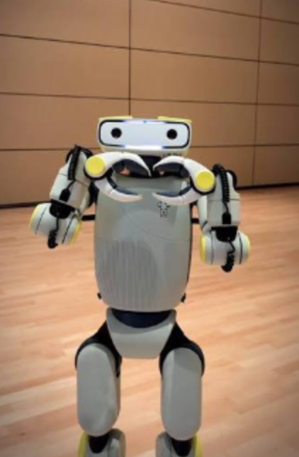 A white interactive robot at the Museum of Science’s new Bloomberg Public Science Common in Boston