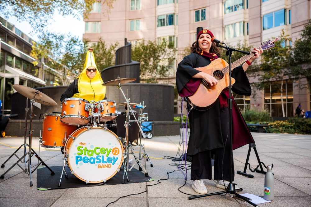 The Stacey Peasley Band performing in costume at PruBoo, Prudential Center